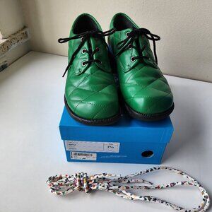 John Fluevog green quilted Thrillvog Maika W7.5